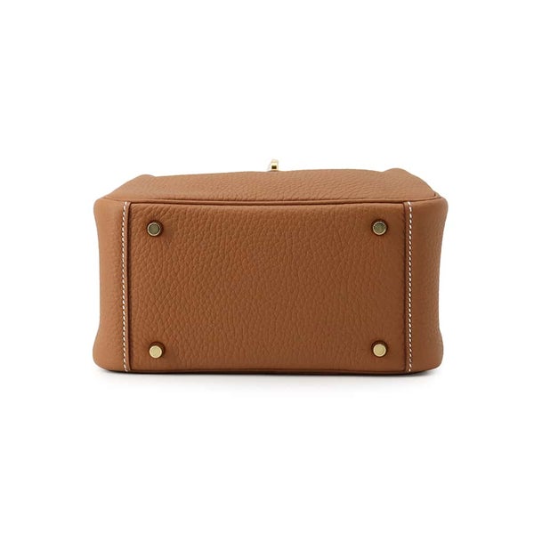 エルメス ハンドバッグ リンディ ミニ ゴールド/ゴールド金具 トリヨンクレマンス G刻印 HERMES バッグ 2wayショルダーバッグ