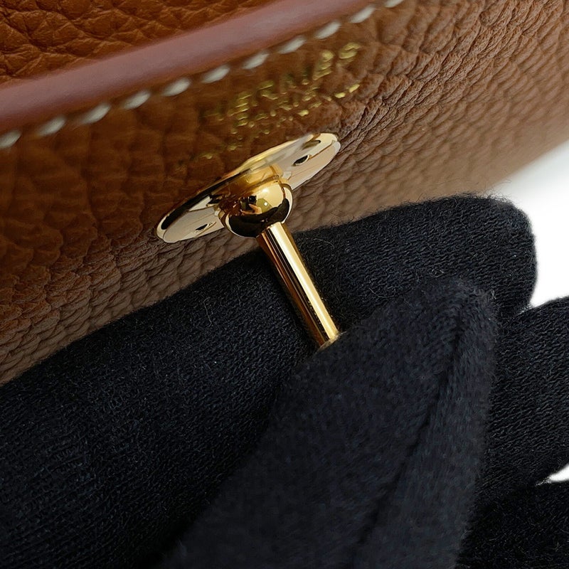 エルメス ハンドバッグ リンディ ミニ ゴールド/ゴールド金具 トリヨンクレマンス G刻印 HERMES バッグ 2wayショルダーバッグ