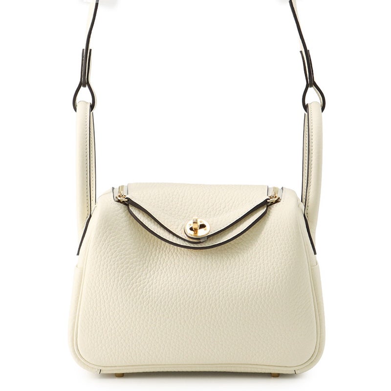 エルメス ハンドバッグ リンディ ミニ クレーム/ゴールド金具 トリヨンクレマンス K刻印 HERMES バッグ 2wayショルダーバッグ
