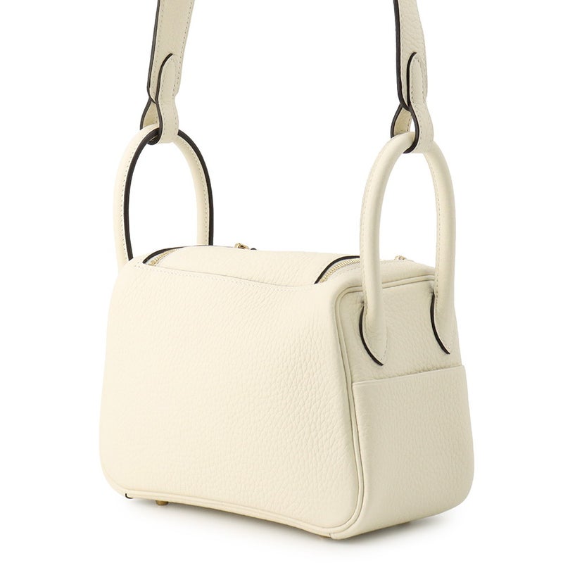エルメス ハンドバッグ リンディ ミニ クレーム/ゴールド金具 トリヨンクレマンス K刻印 HERMES バッグ 2wayショルダーバッグ