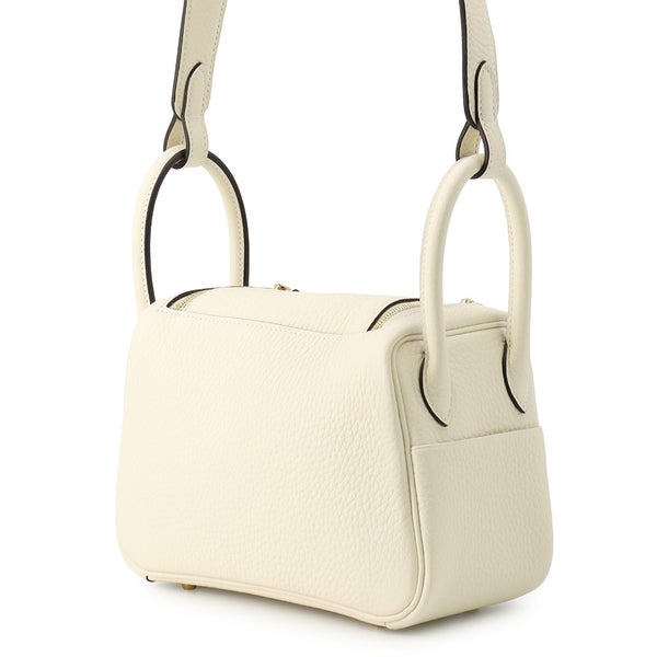 エルメス ハンドバッグ リンディ ミニ クレーム/ゴールド金具 トリヨンクレマンス K刻印 HERMES バッグ 2wayショルダーバッグ