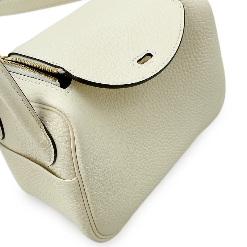 エルメス ハンドバッグ リンディ ミニ クレーム/ゴールド金具 トリヨンクレマンス K刻印 HERMES バッグ 2wayショルダーバッグ