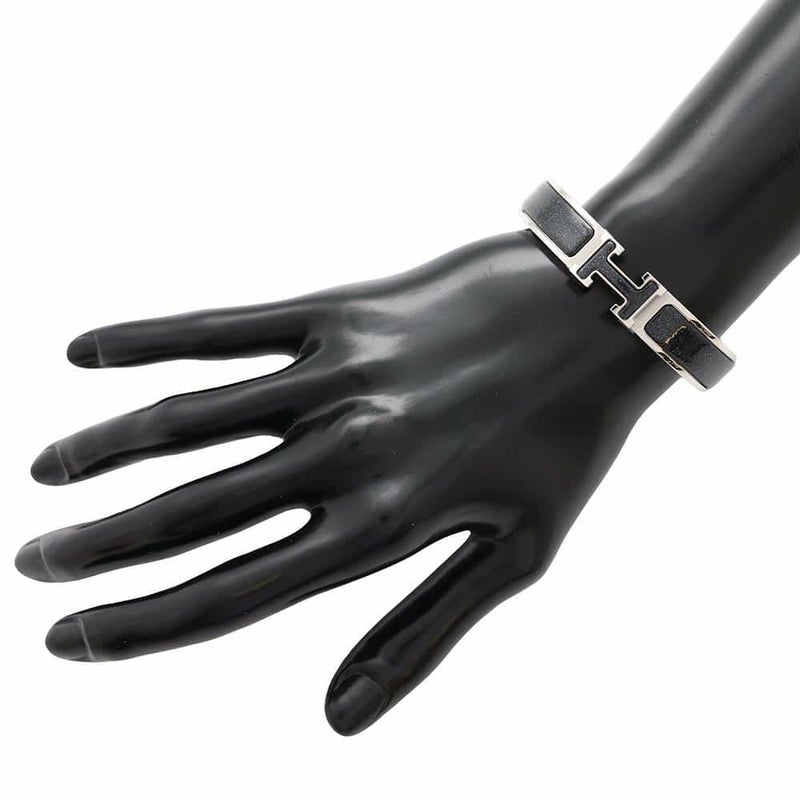 エルメス ブレスレット クリックH グリッター サイズGM ブラック・アルジョンテ/シルバー金具 HERMES 黒