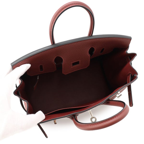 エルメス バーキン25 ルージュアッシュ/シルバー金具 トゴ G刻印 HERMES Birkin ハンドバッグ
