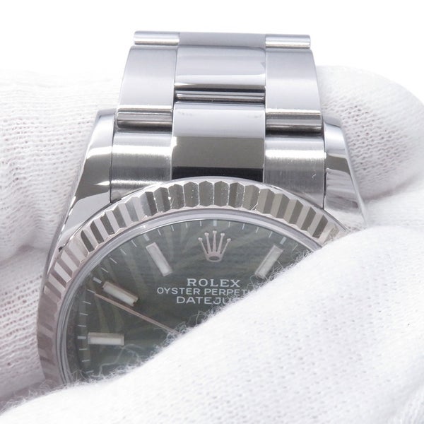 ロレックス デイトジャスト36 SS/K18WG 126200 ROLEX 腕時計 オリーブグリーンパームモチーフ文字盤