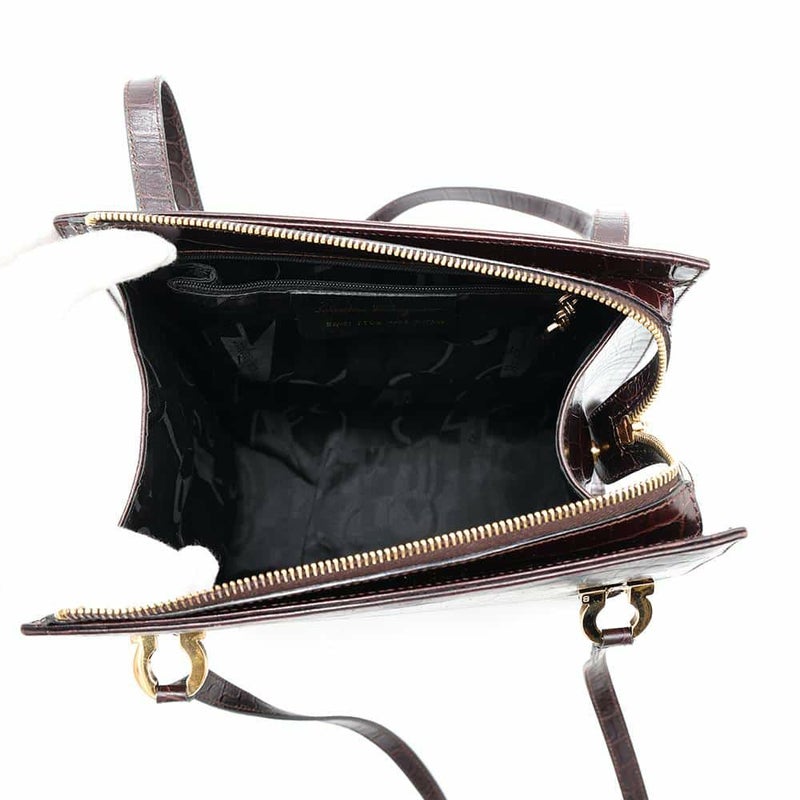 サルヴァトーレ・フェラガモ ショルダーバッグ ガンチーニ 型押しレザー 21 7708 Ferragamo