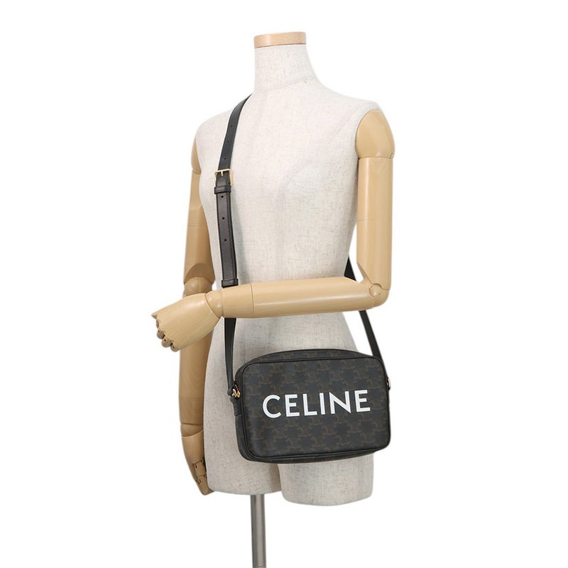 セリーヌ ショルダーバッグ トリオンフ ホリゾンタル ミディアム メッセンジャーバッグ PVC 194502CIM.38NO CELINE 黒