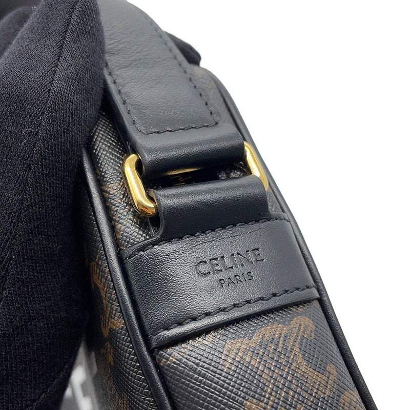 セリーヌ ショルダーバッグ トリオンフ ホリゾンタル ミディアム メッセンジャーバッグ PVC 194502CIM.38NO CELINE 黒