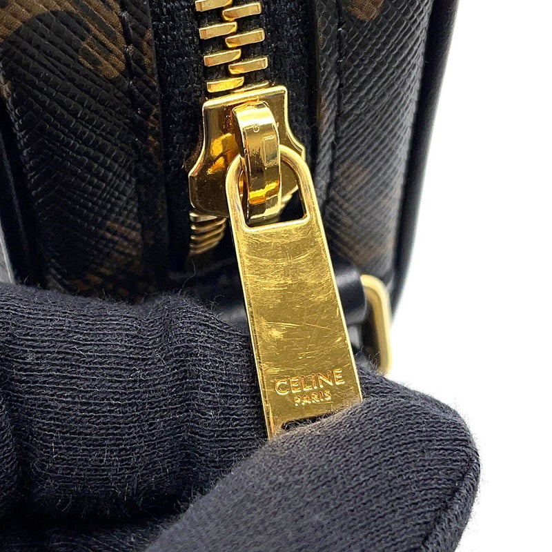 セリーヌ ショルダーバッグ トリオンフ ホリゾンタル ミディアム メッセンジャーバッグ PVC 194502CIM.38NO CELINE 黒