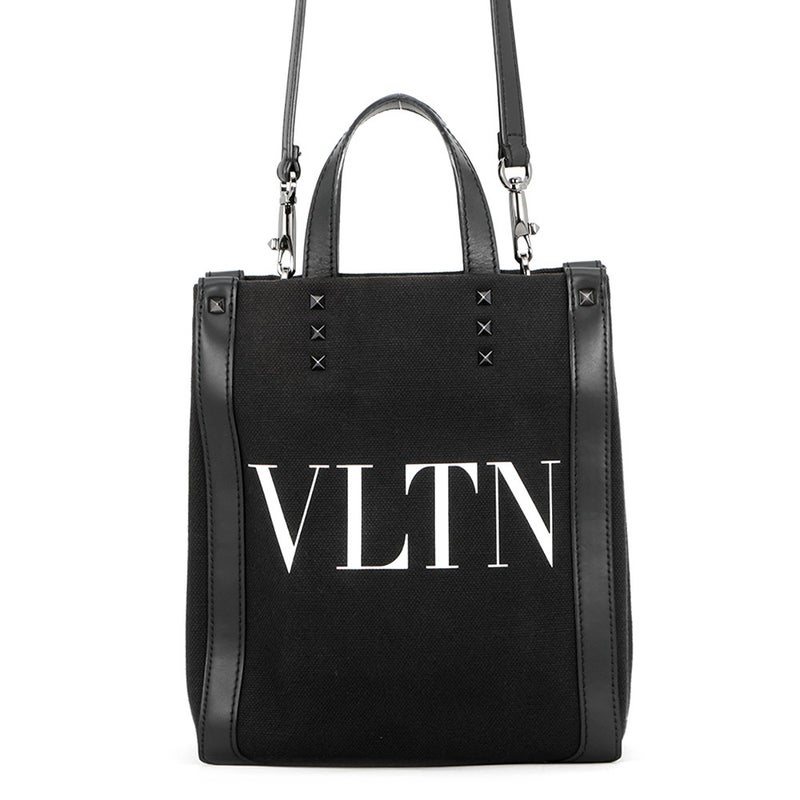 ヴァレンティノ・ガラヴァーニ ハンドバッグ VLTN ロックスタッズ キャンバス 5Y2B0B78PYY VALENTINO 2way 黒