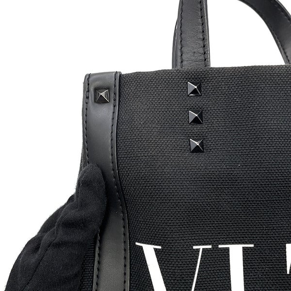 ヴァレンティノ・ガラヴァーニ ハンドバッグ VLTN ロックスタッズ キャンバス 5Y2B0B78PYY VALENTINO 2way 黒