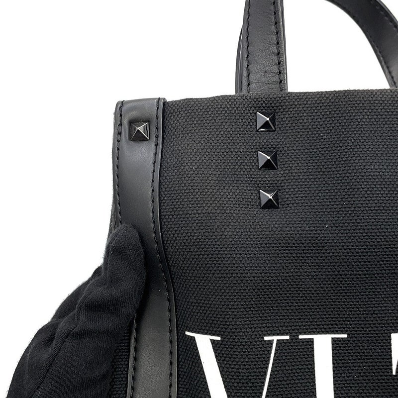 ヴァレンティノ・ガラヴァーニ ハンドバッグ VLTN ロックスタッズ キャンバス 5Y2B0B78PYY VALENTINO 2way 黒
