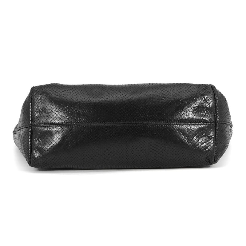 フェンディ トートバッグ パイソン型押しレザー 8BH198 FENDI 黒