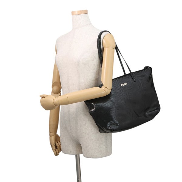 フェンディ トートバッグ パイソン型押しレザー 8BH198 FENDI 黒