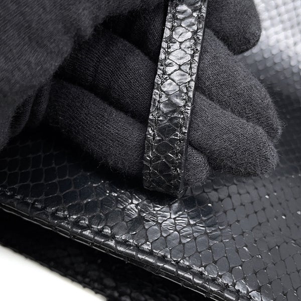 フェンディ トートバッグ パイソン型押しレザー 8BH198 FENDI 黒