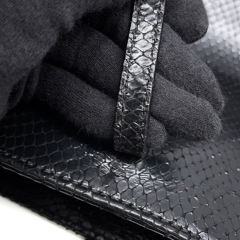 フェンディ トートバッグ パイソン型押しレザー 8BH198 FENDI 黒