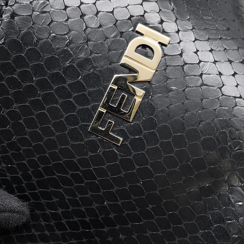 フェンディ トートバッグ パイソン型押しレザー 8BH198 FENDI 黒