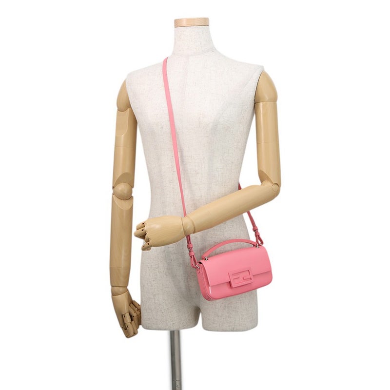 フェンディ ショルダーバッグ バゲット フォンポーチ パテント エナメル レザー 7AS142 FENDI 2way