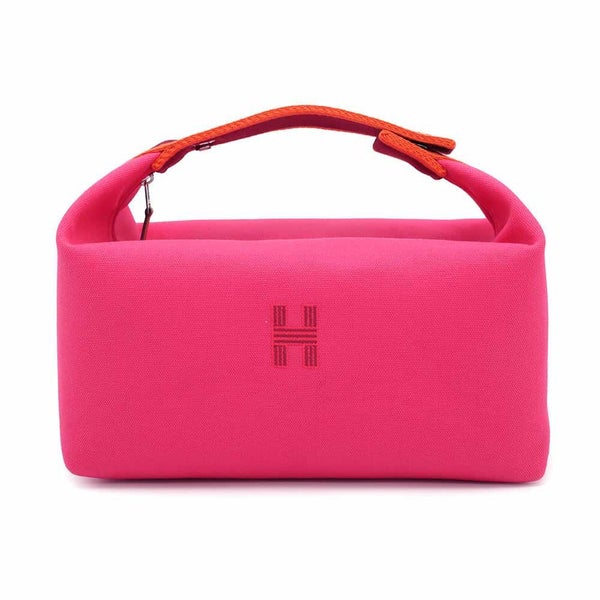 エルメス ポーチ ブリッド・ア・ブラックGM ハイビスカス/シルバー金具 キャンバス HERMES バッグ 小物入れ