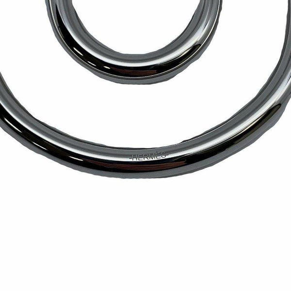 エルメス キーホルダー フェール・ア・シュヴァル Fer a Cheval ブルー・ラン/シルバー金具 キーリング