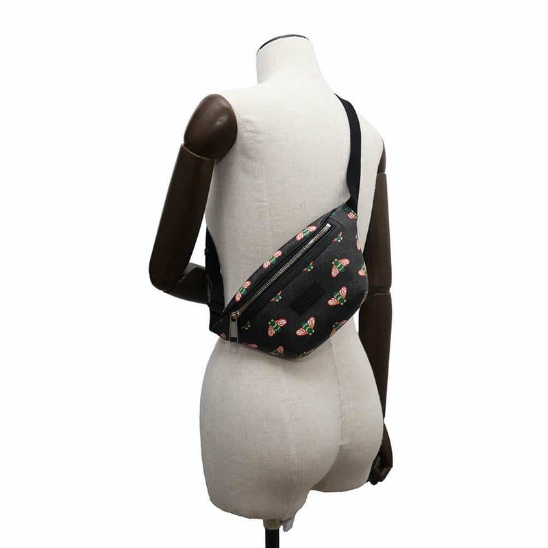 グッチ ボディバッグ ビー GGスプリーム 675181 GUCCI ウエストバッグ 黒