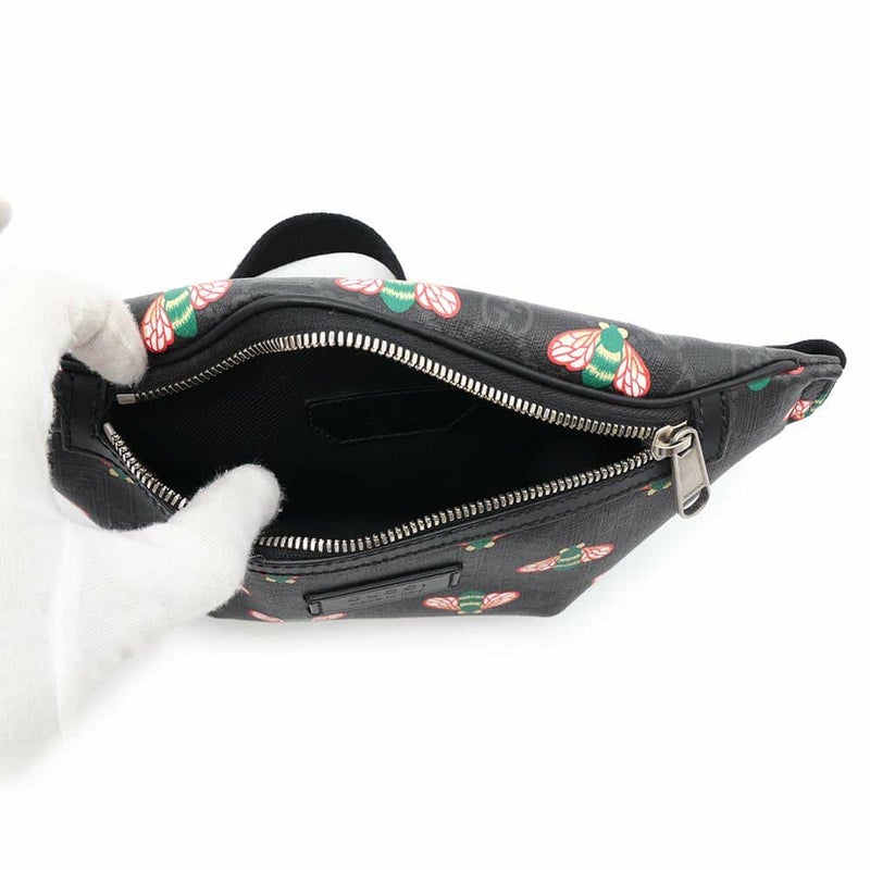 グッチ ボディバッグ ビー GGスプリーム 675181 GUCCI ウエストバッグ 黒