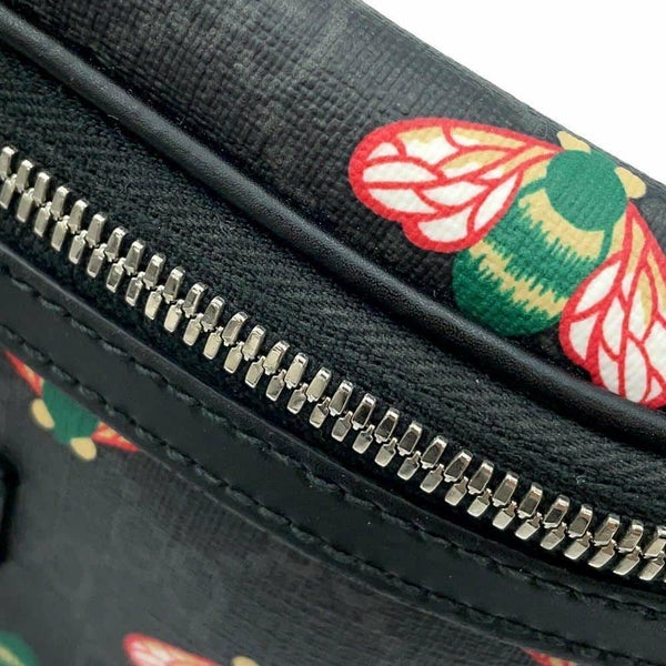 グッチ ボディバッグ ビー GGスプリーム 675181 GUCCI ウエストバッグ 黒