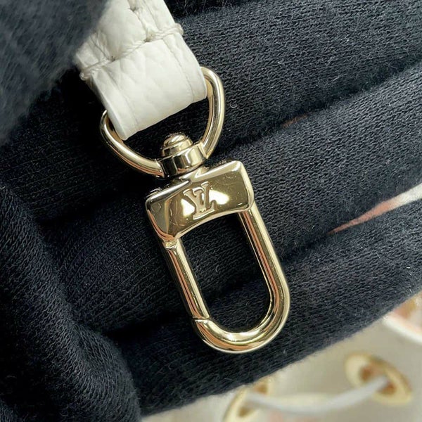 ルイヴィトン ハンドバッグ バイカラー モノグラム・アンプラント ナノ・ノエ LOUIS VUITTON 2wayショルダー 白
