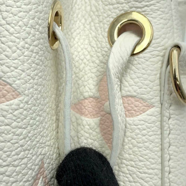 ルイヴィトン ハンドバッグ バイカラー モノグラム・アンプラント ナノ・ノエ LOUIS VUITTON 2wayショルダー 白