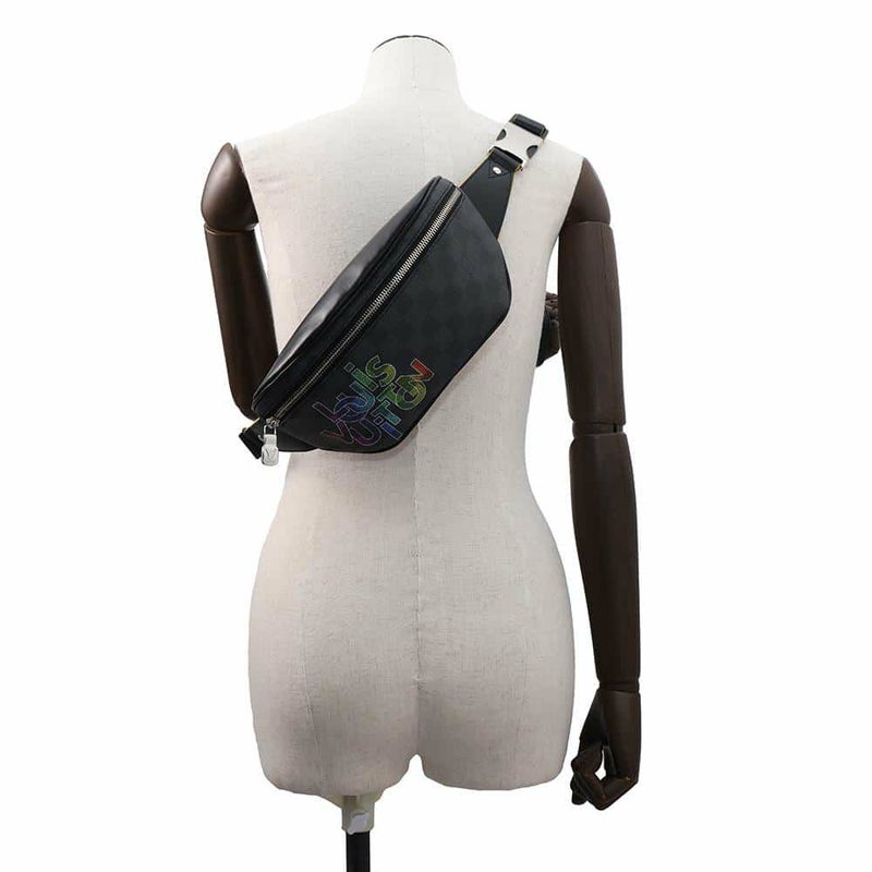 ルイヴィトン ボディバッグ ダミエ・グラフィット リンク バムバッグ N40276 LOUIS VUITTON ブラック 黒