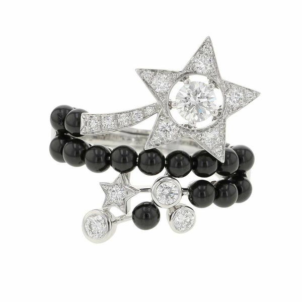 シャネル リング コメット コレクション リング ダイヤモンド ブラックスピネル K18WGホワイトゴールド サイズ52 J10180 指輪