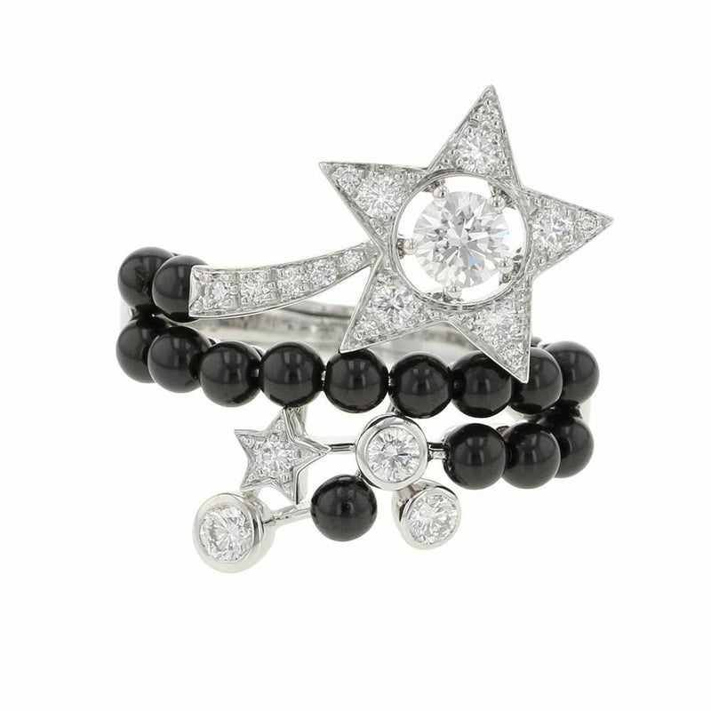 シャネル リング コメット コレクション リング ダイヤモンド ブラックスピネル K18WGホワイトゴールド サイズ52 J10180 指輪