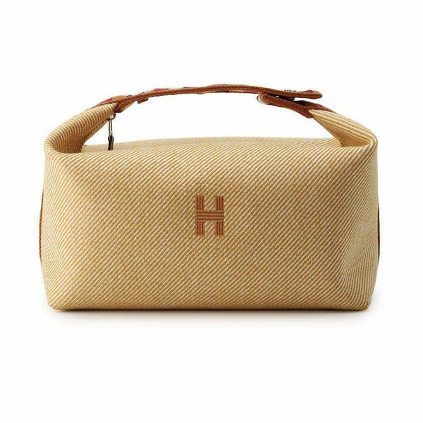 エルメス ポーチ ブリッド・ア・ブラック オ・カレ GM フォーヴ/シルバー金具 キャンバス