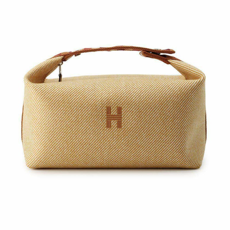 エルメス ポーチ ブリッド・ア・ブラック オ・カレ GM フォーヴ/シルバー金具 キャンバス