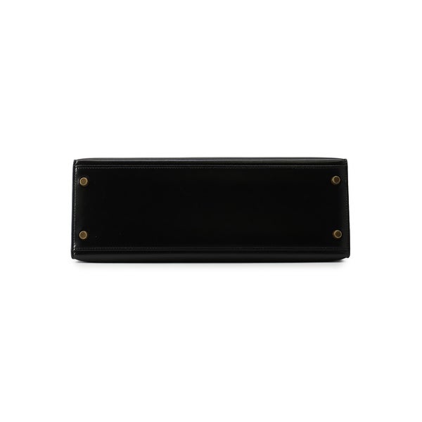 エルメス ハンドバッグ ケリー32 外縫い ブラック/ゴールド金具 ボックスカーフ 〇U刻印 HERMES Kelly 2wayバッグ 黒