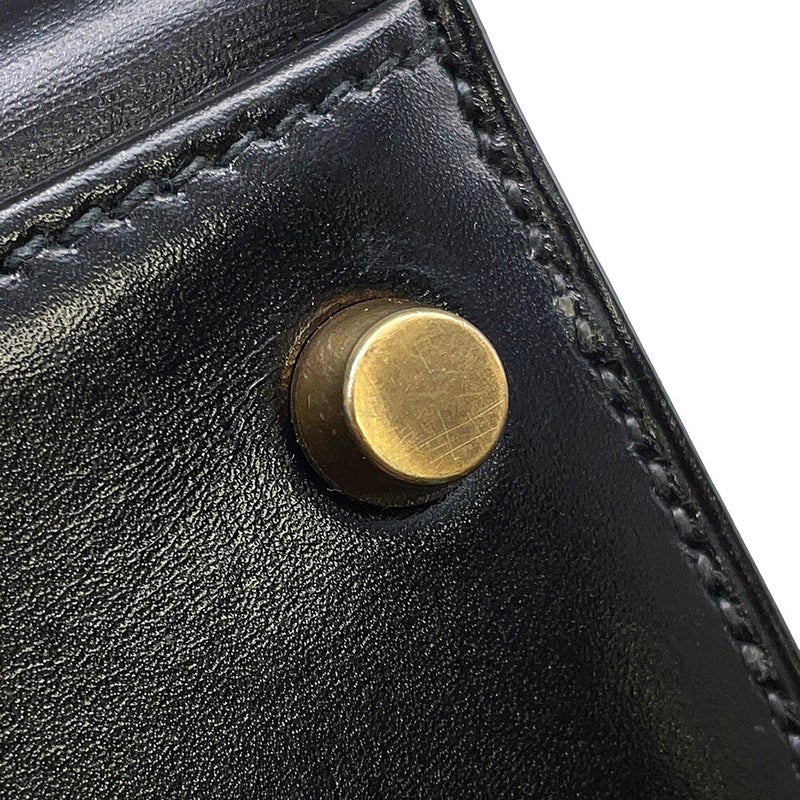 エルメス ハンドバッグ ケリー32 外縫い ブラック/ゴールド金具 ボックスカーフ 〇U刻印 HERMES Kelly 2wayバッグ 黒