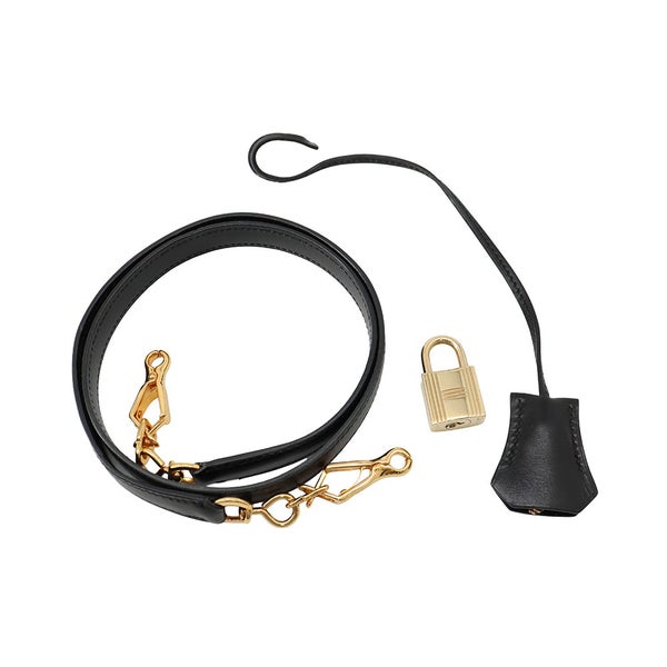 エルメス ハンドバッグ ケリー32 外縫い ブラック/ゴールド金具 ボックスカーフ 〇U刻印 HERMES Kelly 2wayバッグ 黒