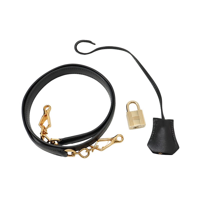 エルメス ハンドバッグ ケリー32 外縫い ブラック/ゴールド金具 ボックスカーフ 〇U刻印 HERMES Kelly 2wayバッグ 黒