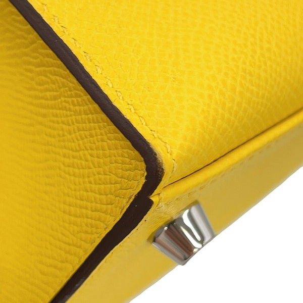 エルメス ハンドバッグ ケリー25 外縫い ジョーヌナプル/シルバー金具 エプソン B刻印 HERMES 2wayバッグ