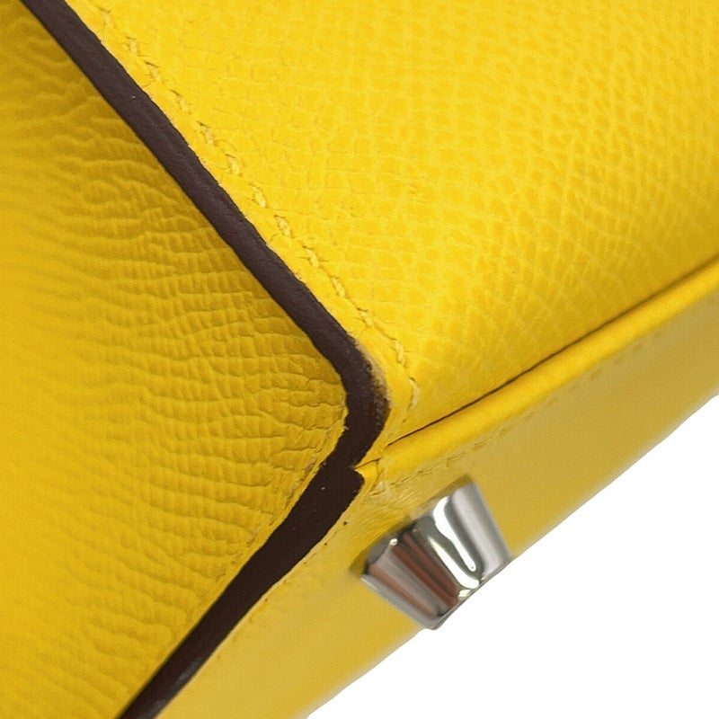 エルメス ハンドバッグ ケリー25 外縫い ジョーヌナプル/シルバー金具 エプソン B刻印 HERMES 2wayバッグ