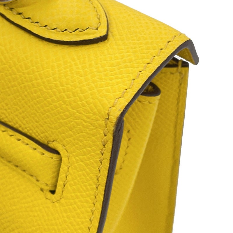エルメス ハンドバッグ ケリー25 外縫い ジョーヌナプル/シルバー金具 エプソン B刻印 HERMES 2wayバッグ