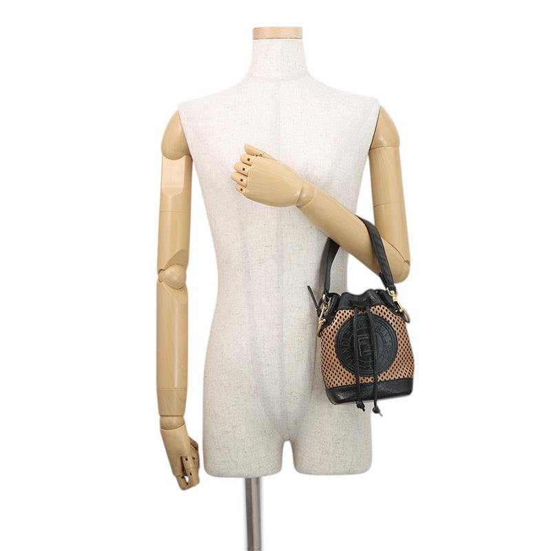 フェンディ ハンドバッグ モントレゾール ミニ 8BS010 FENDI 2wayショルダーバッグ 黒