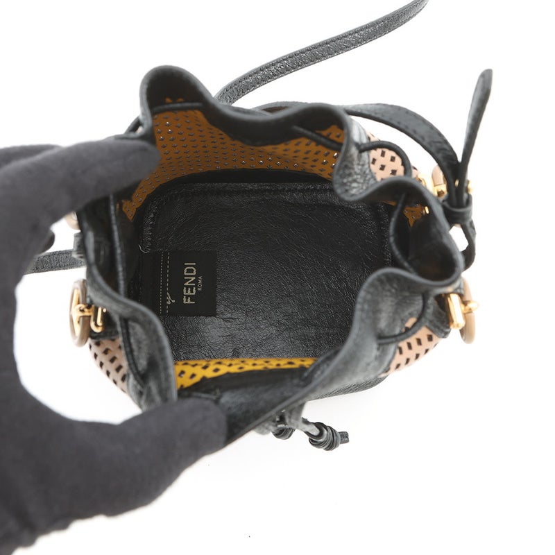 フェンディ ハンドバッグ モントレゾール ミニ 8BS010 FENDI 2wayショルダーバッグ 黒