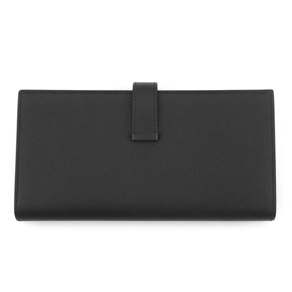 エルメス 長財布 ベアンスフレ ブラック/シルバー金具 ヴォーマダム W刻印 財布 黒