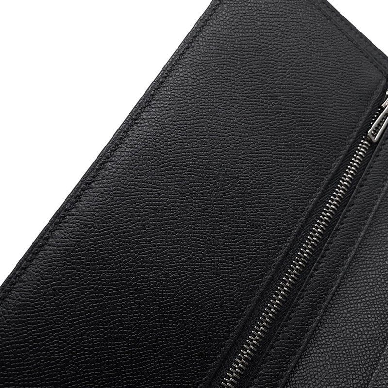エルメス 長財布 ベアンスフレ ブラック/シルバー金具 ヴォーマダム W刻印 財布 黒