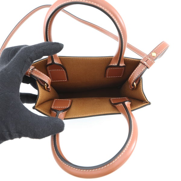 セリーヌ ハンドバッグ トリオンフ ミニ バーティカル カバ PVC/レザー 194372 CELINE 2wayショルダーバッグ ブラウン