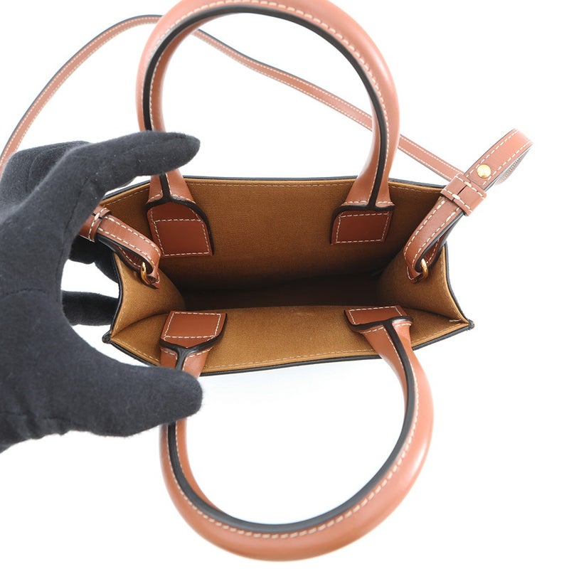 セリーヌ ハンドバッグ トリオンフ ミニ バーティカル カバ PVC/レザー 194372 CELINE 2wayショルダーバッグ ブラウン
