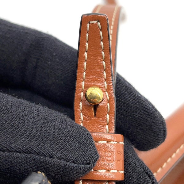 セリーヌ ハンドバッグ トリオンフ ミニ バーティカル カバ PVC/レザー 194372 CELINE 2wayショルダーバッグ ブラウン