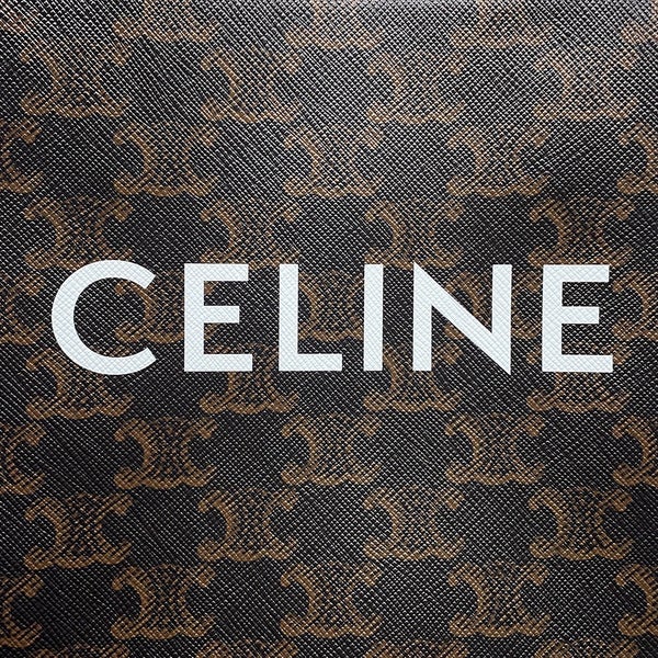 セリーヌ ハンドバッグ トリオンフ ミニ バーティカル カバ PVC/レザー 194372 CELINE 2wayショルダーバッグ ブラウン