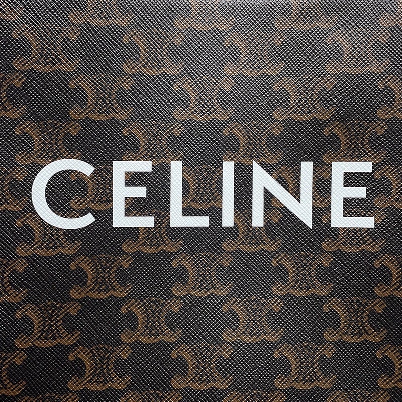 セリーヌ ハンドバッグ トリオンフ ミニ バーティカル カバ PVC/レザー 194372 CELINE 2wayショルダーバッグ ブラウン
